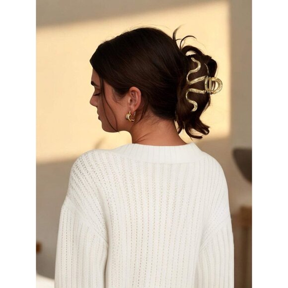 METAL SNAKE CLAW CLIP (SILVER) - Picture 4 of 4